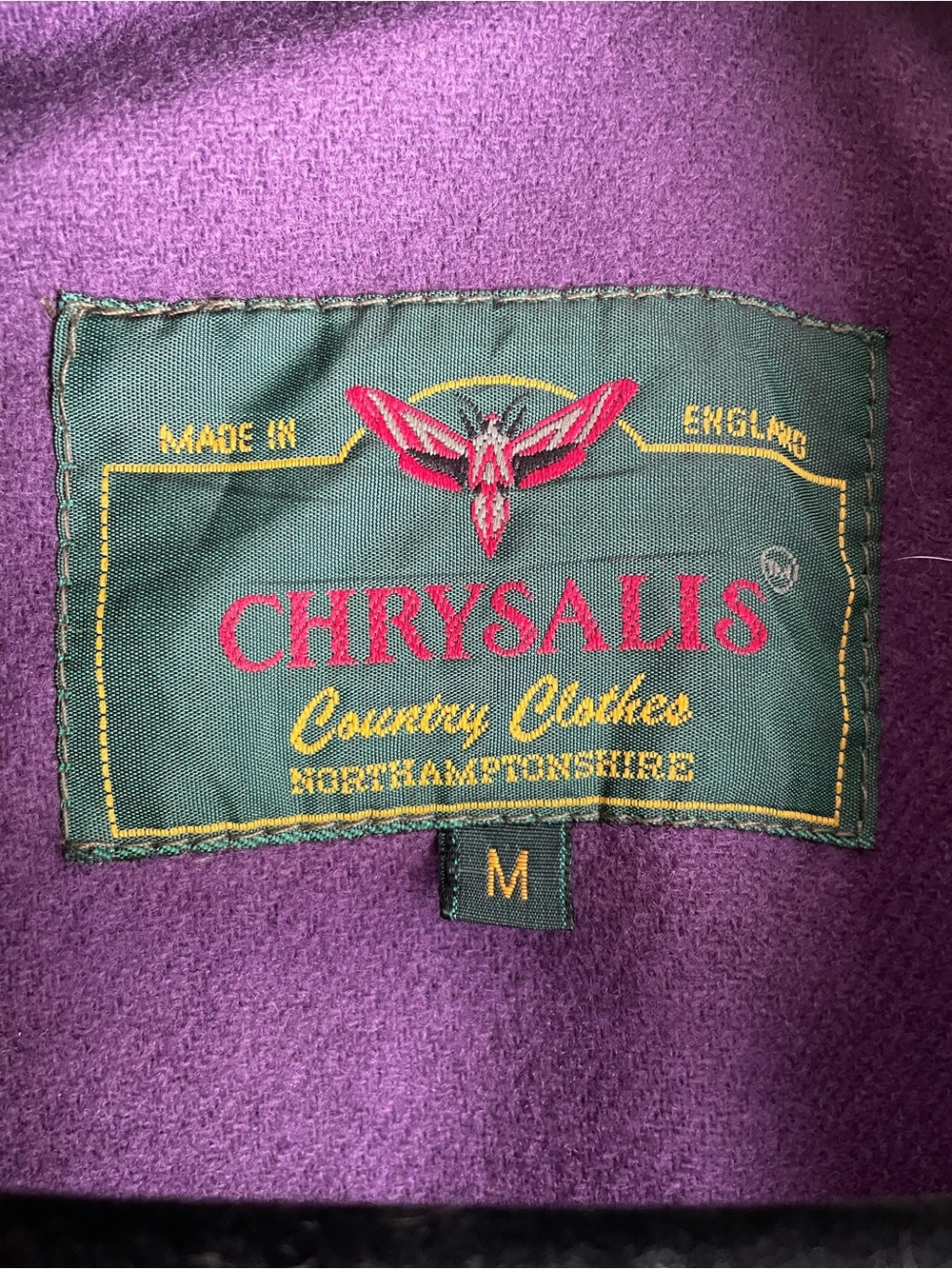 Chrysalis Chiltern Wool Field Coat Olive W/ Purple Lining Men’s Med - Picture 2 of 16